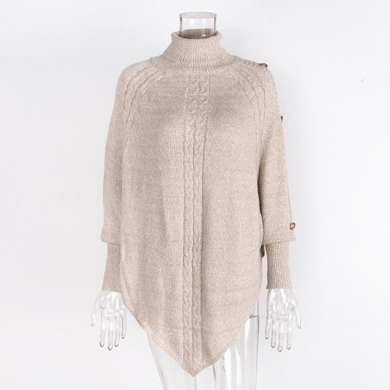 Women's Asymmetry Hem Turtleneck Sweater