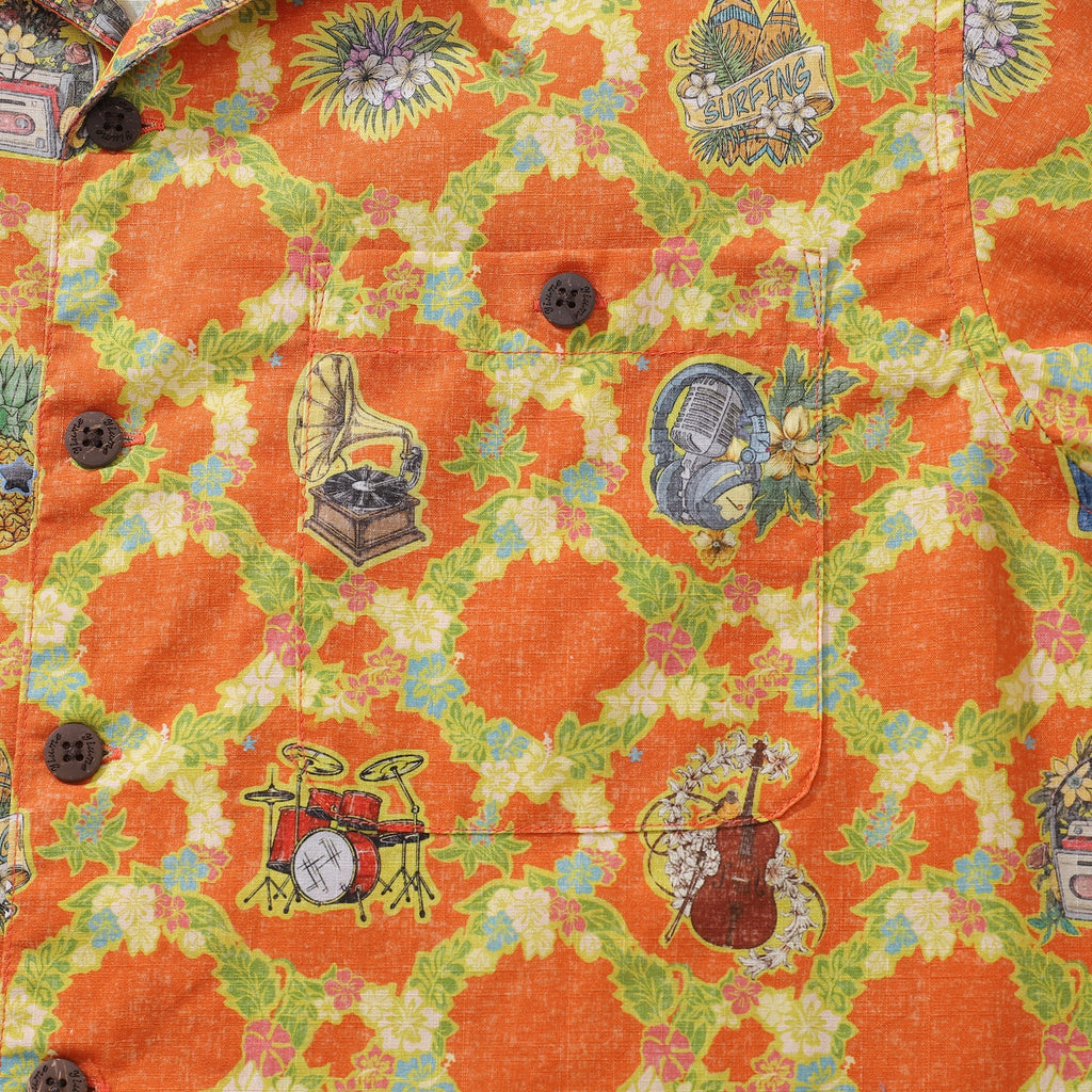 Hawaiian Shirt For Men The Season of Music Shirt Camp Collar 100% Cotton