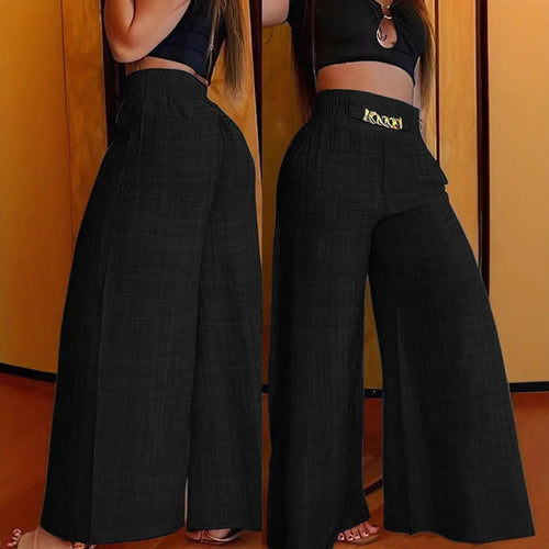 Women's High-Waist Drapey Wide-Leg Pants | Elastic Drawstring 5 Colors