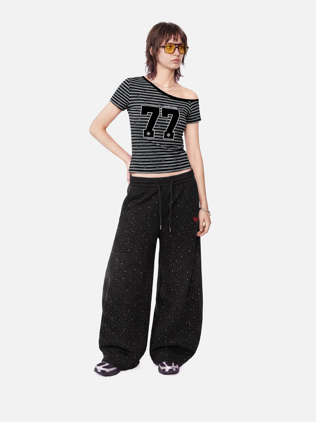 Aelfric Eden Rhinestone Baggy Barrel Sweatpants