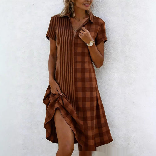 Women's Bohemian 3D Printed V-Neck Short-Sleeve Maxi Dress