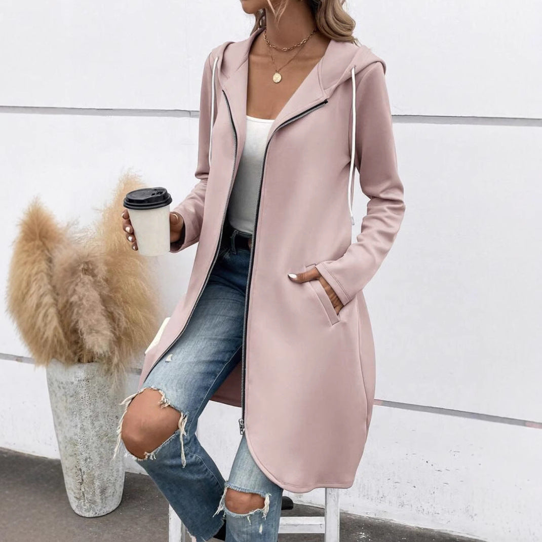 Street Zip Hooded Velvet-Lined Sweatshirt Women | Cozy Streetwear