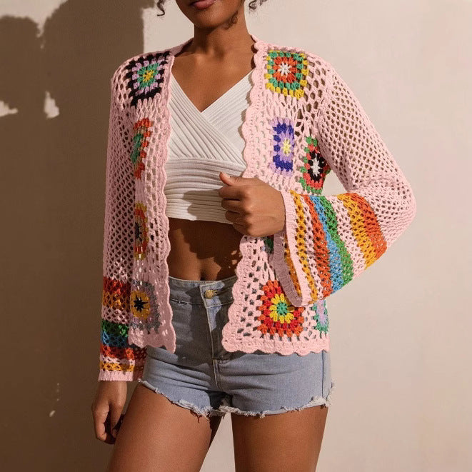 Hand-Crocheted Knitted Cardigan for Women