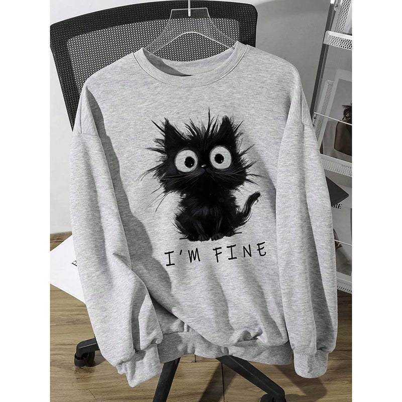 Women's Cute Kitten Graphic Sweatshirt