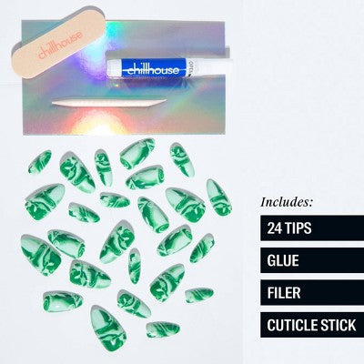 Chillhouse Chill Tips Press-On Fake Nails Shes a Gem 24ct - New