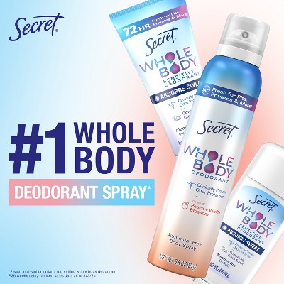 Secret Whole Body Deodorant Spray Almond Honey 3.5oz - New