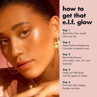 e.l.f. Halo Glow Liquid Filter Highlighter 00 Fair 1.06 fl oz - New