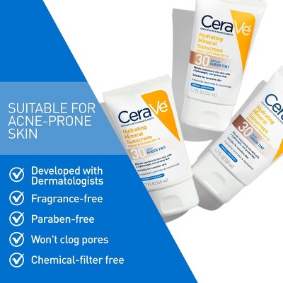CeraVe Hydrating Mineral Tinted Face Lotion SPF 30 Light 1.7 fl oz - Imperfect Box