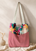 Tropical Breeze Reversible Tote Bag – Handmade Coastal Boho Shoulder Bag