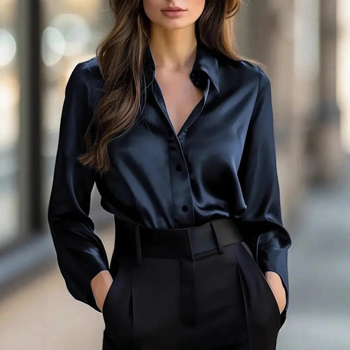 Women’s Spring-Autumn Lapel Button Shirt