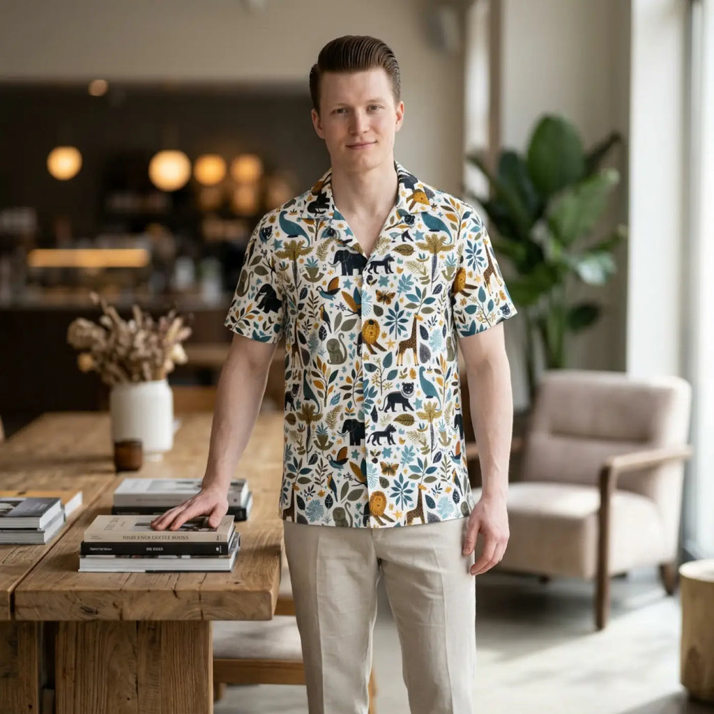 Hawaiian Camp Shirt – Bold Nature Prints - Dipaliz