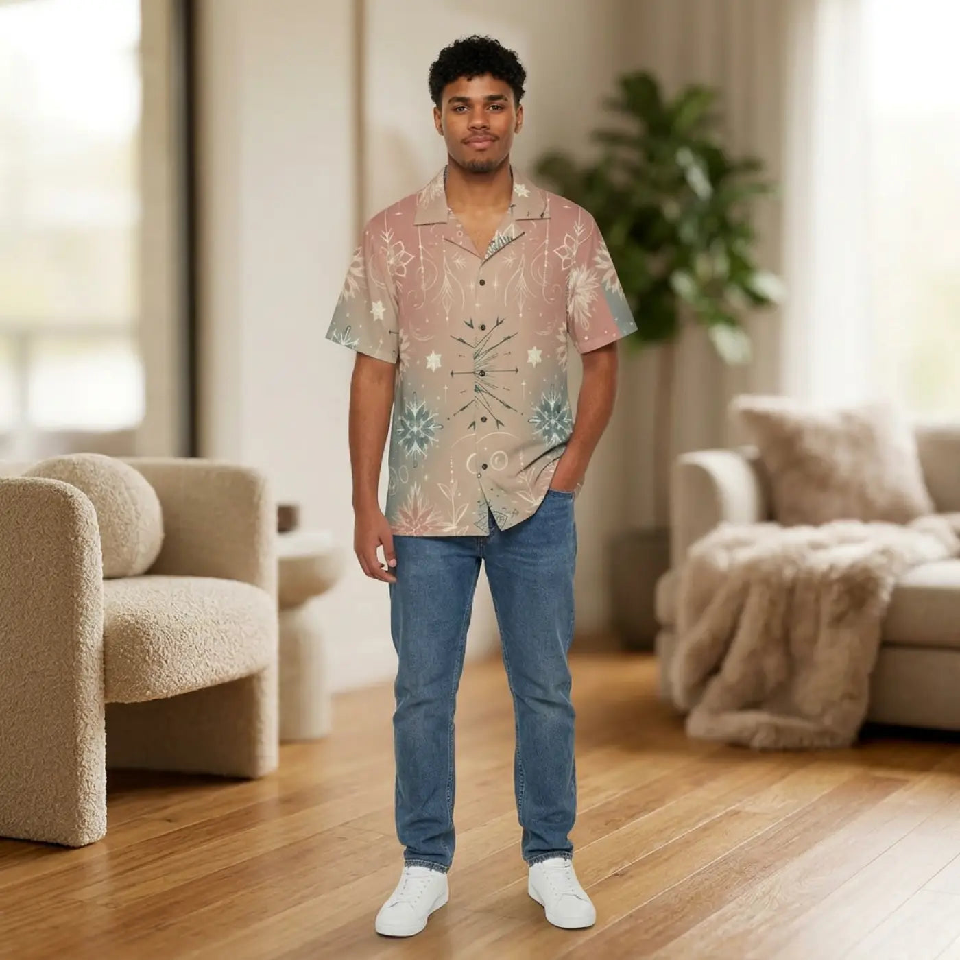 Hawaiian Camp Shirt – Christmas Sparkle - Dipaliz