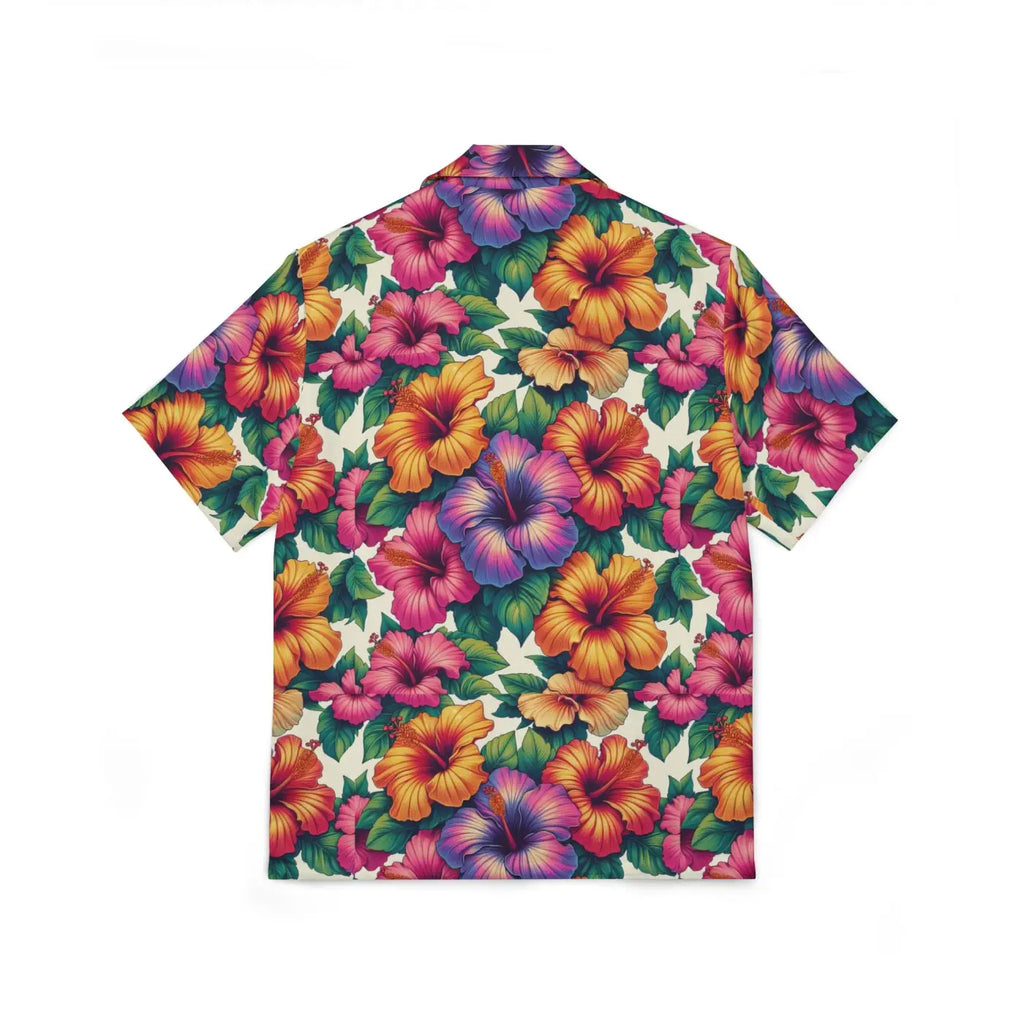 Hawaiian Camp Shirt – Vibrant Hibiscus Flowers - Dipaliz