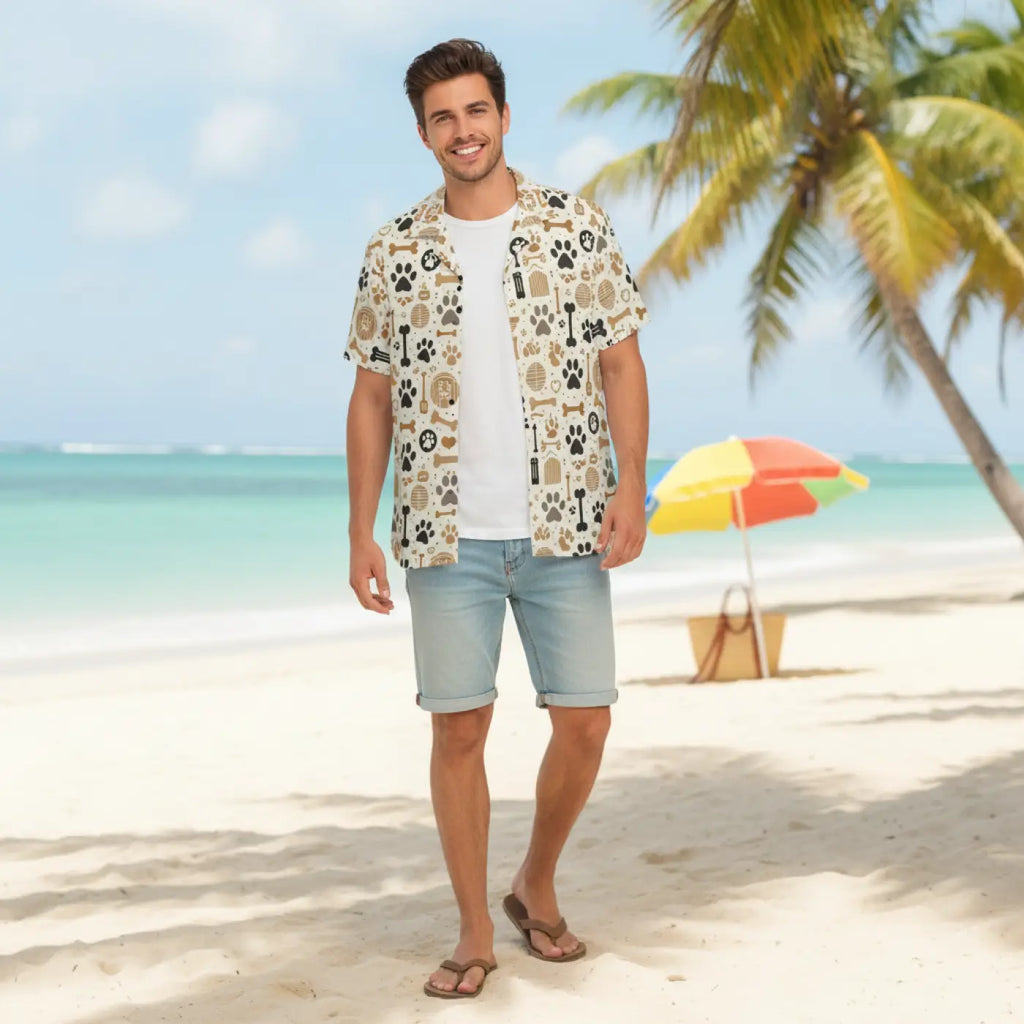 Dog Lover’s Hawaiian Camp Shirt – Summer Style - Dipaliz