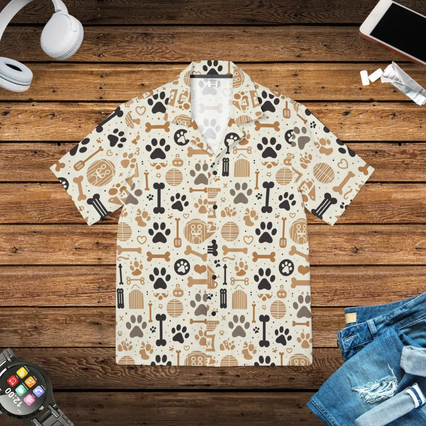 Dog Lover’s Hawaiian Camp Shirt – Summer Style - Dipaliz