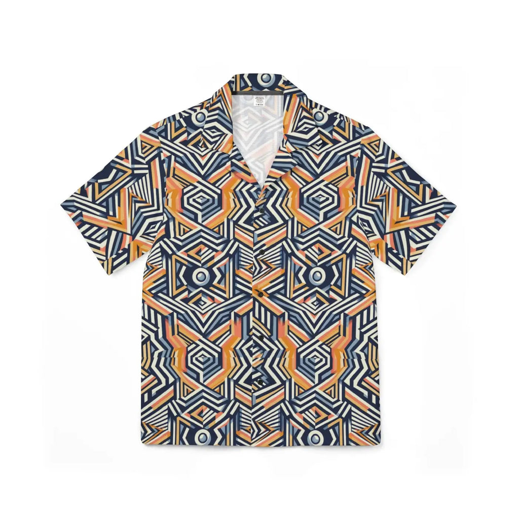 Bold Geometric Hawaiian Camp Shirt – Summer - Dipaliz