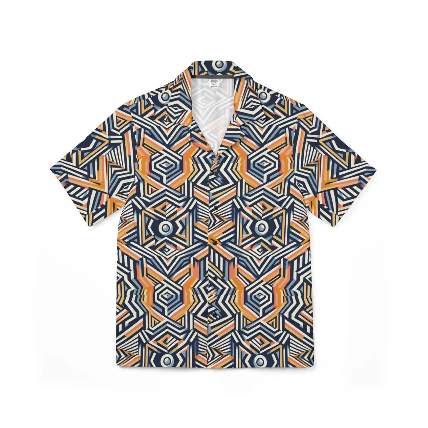 Bold Geometric Hawaiian Camp Shirt – Summer - Dipaliz