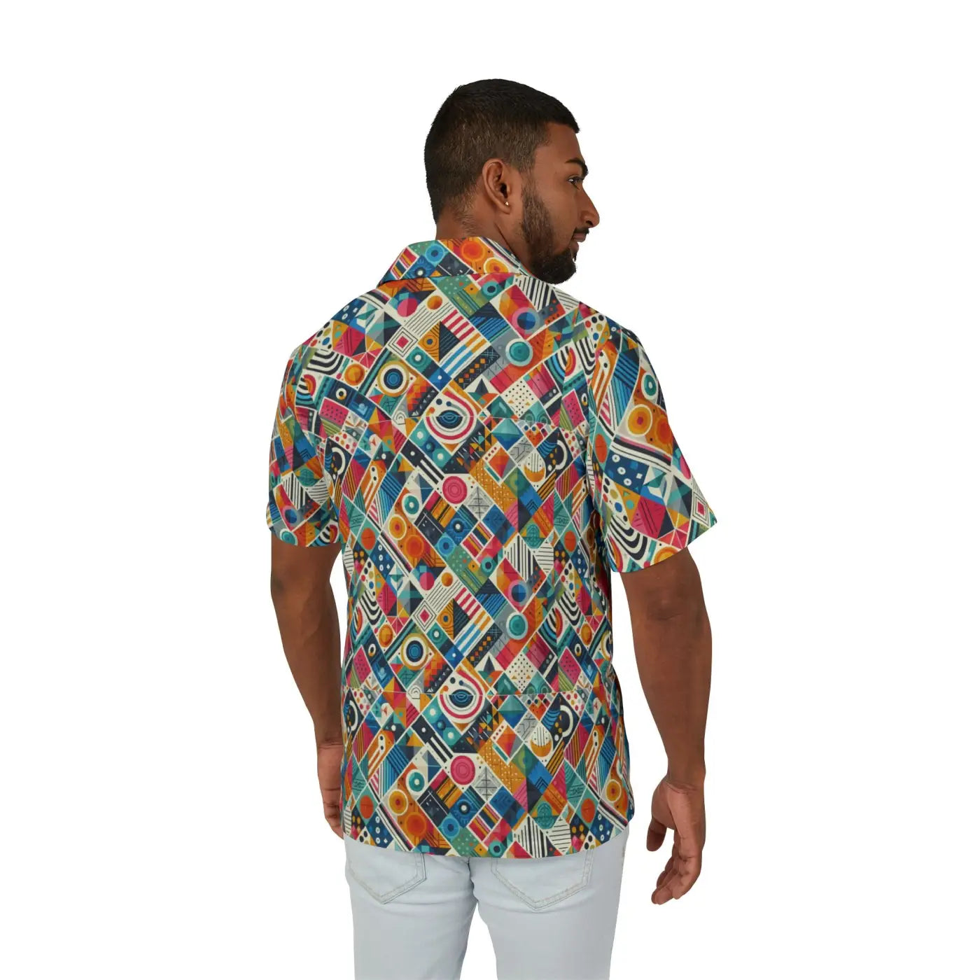 Vibrant Hawaiian Camp Geometric Tailored Fit - Dipaliz