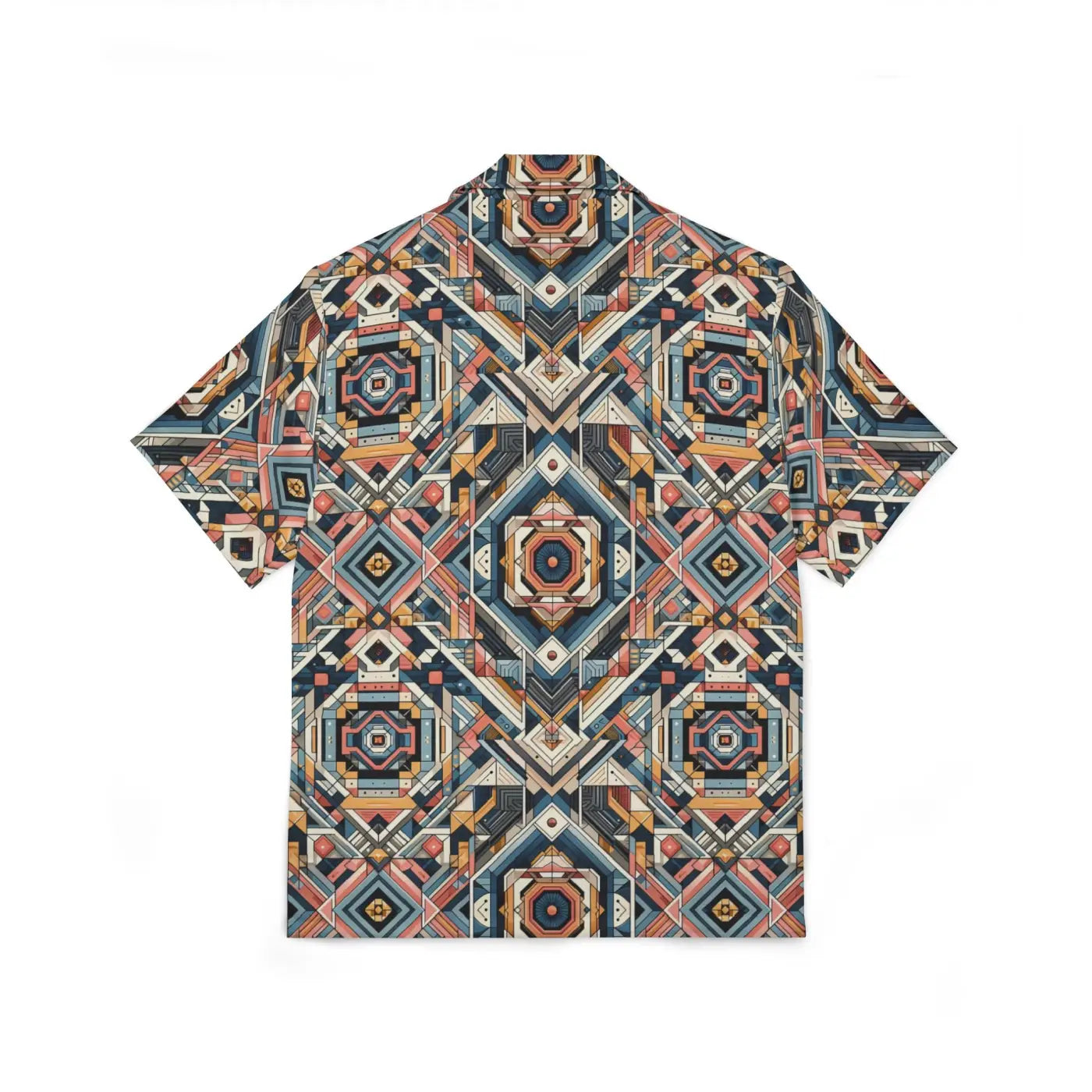 Geometric Hawaiian Camp Shirt – Linen Look - Dipaliz