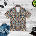 Geometric Hawaiian Camp Shirt – Linen Look - Dipaliz