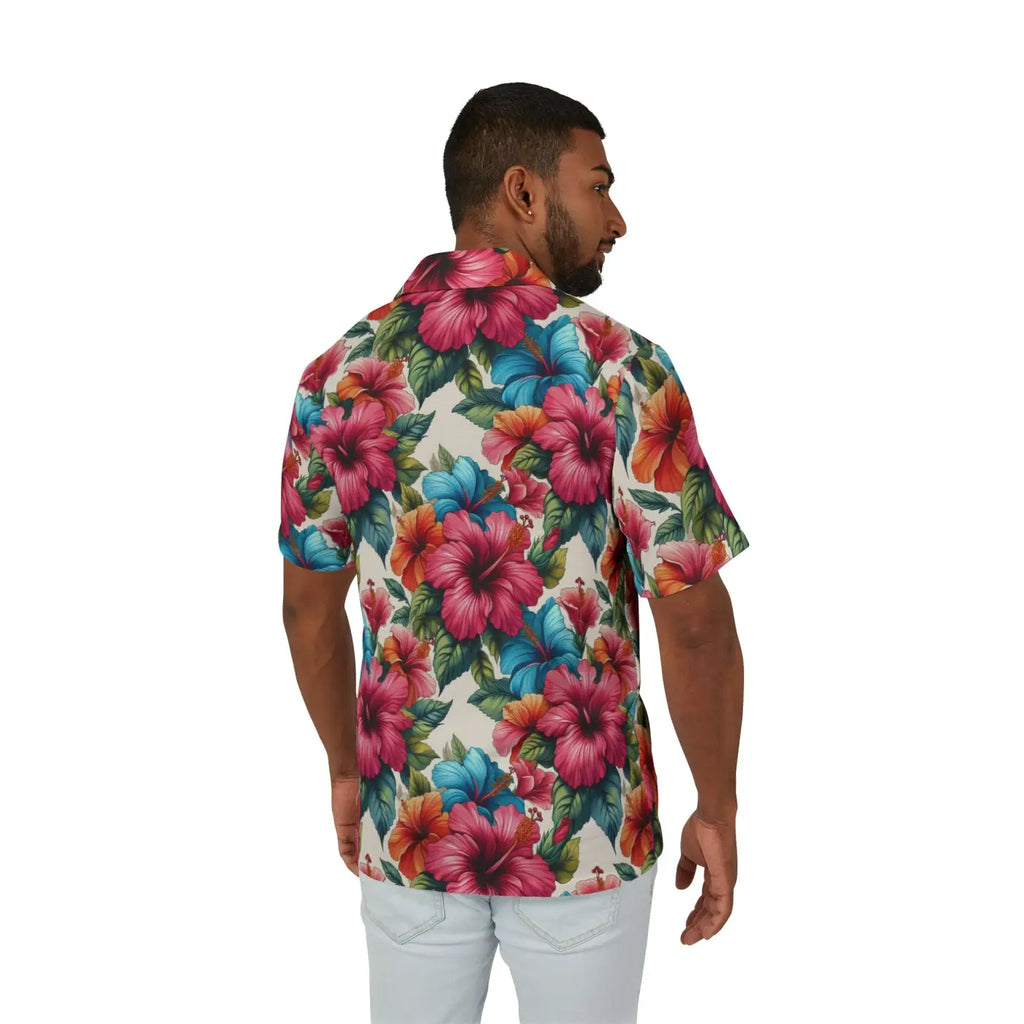 Vibrant Hawaiian Camp Shirt – Hibiscus Flowers - Dipaliz