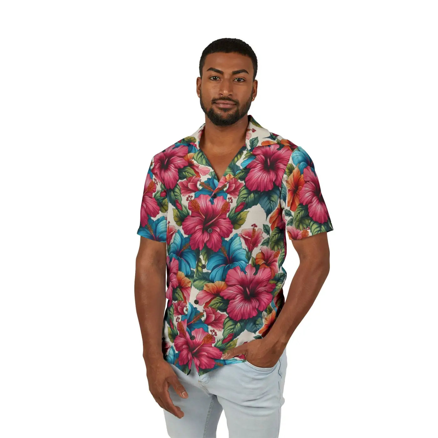 Vibrant Hawaiian Camp Shirt – Hibiscus Flowers - Dipaliz