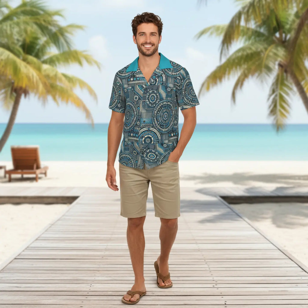 Hawaiian Camp Shirt – Vibrant Summer Beach Vibes - Dipaliz