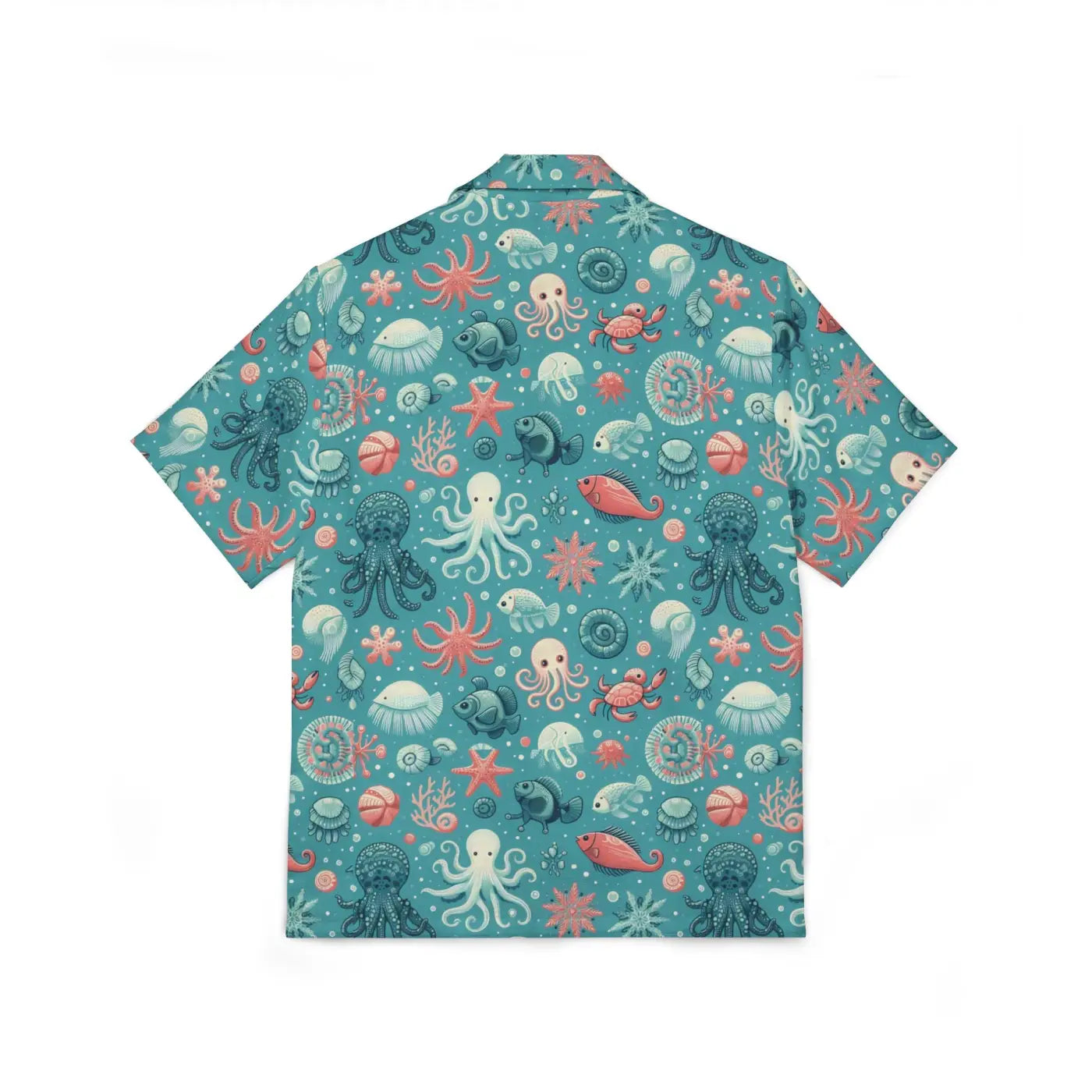 Marine-themed Hawaiian Camp Shirt – Ocean Charm - Dipaliz