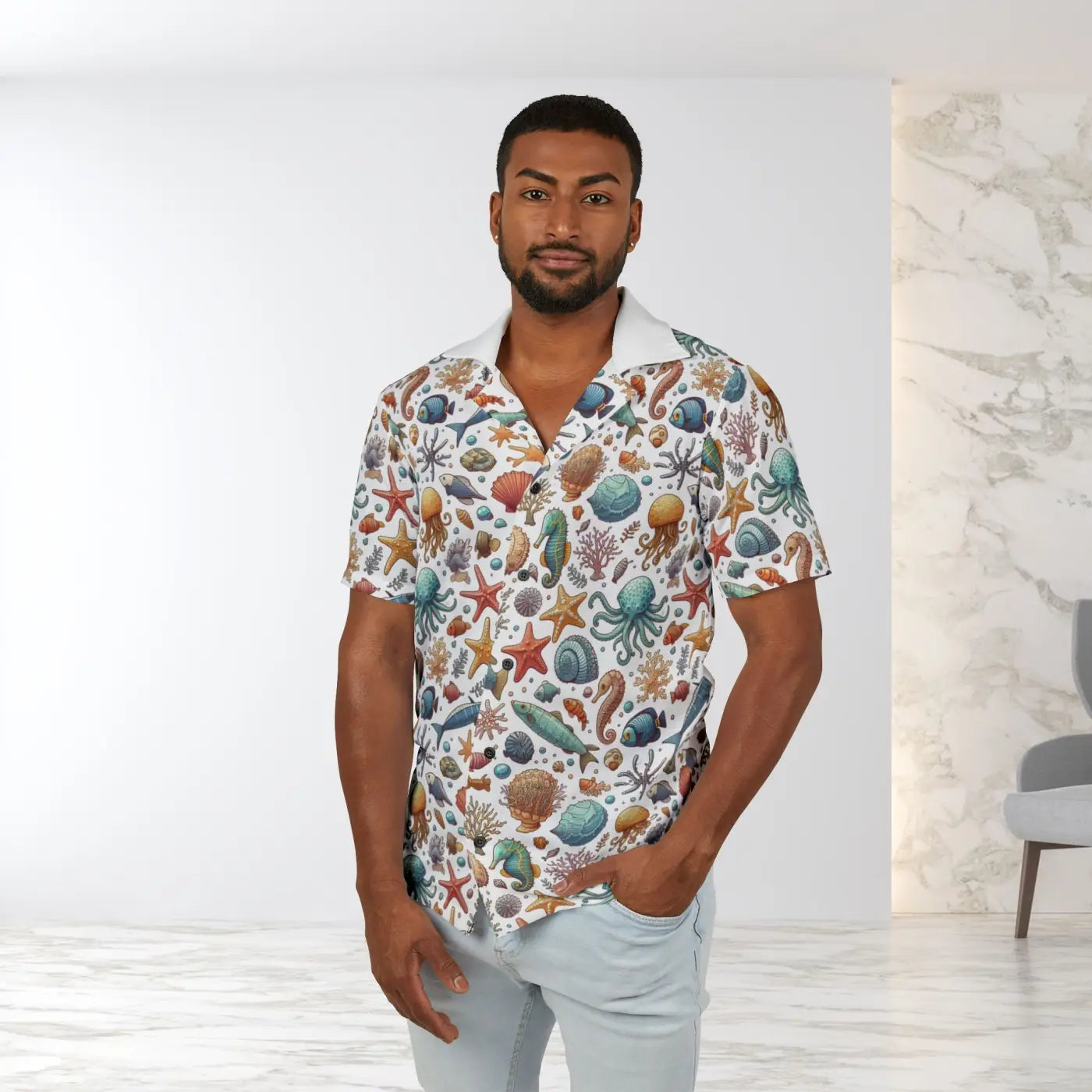 Sea Horse Hawaiian Camp Shirt – Dye Sublimation - Dipaliz
