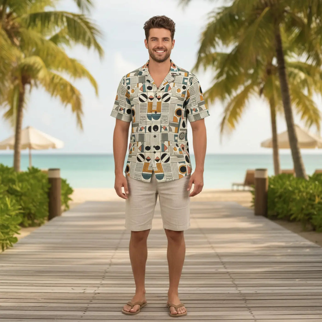Hawaiian Camp Shirt – Bold Summer Beach Days - Dipaliz