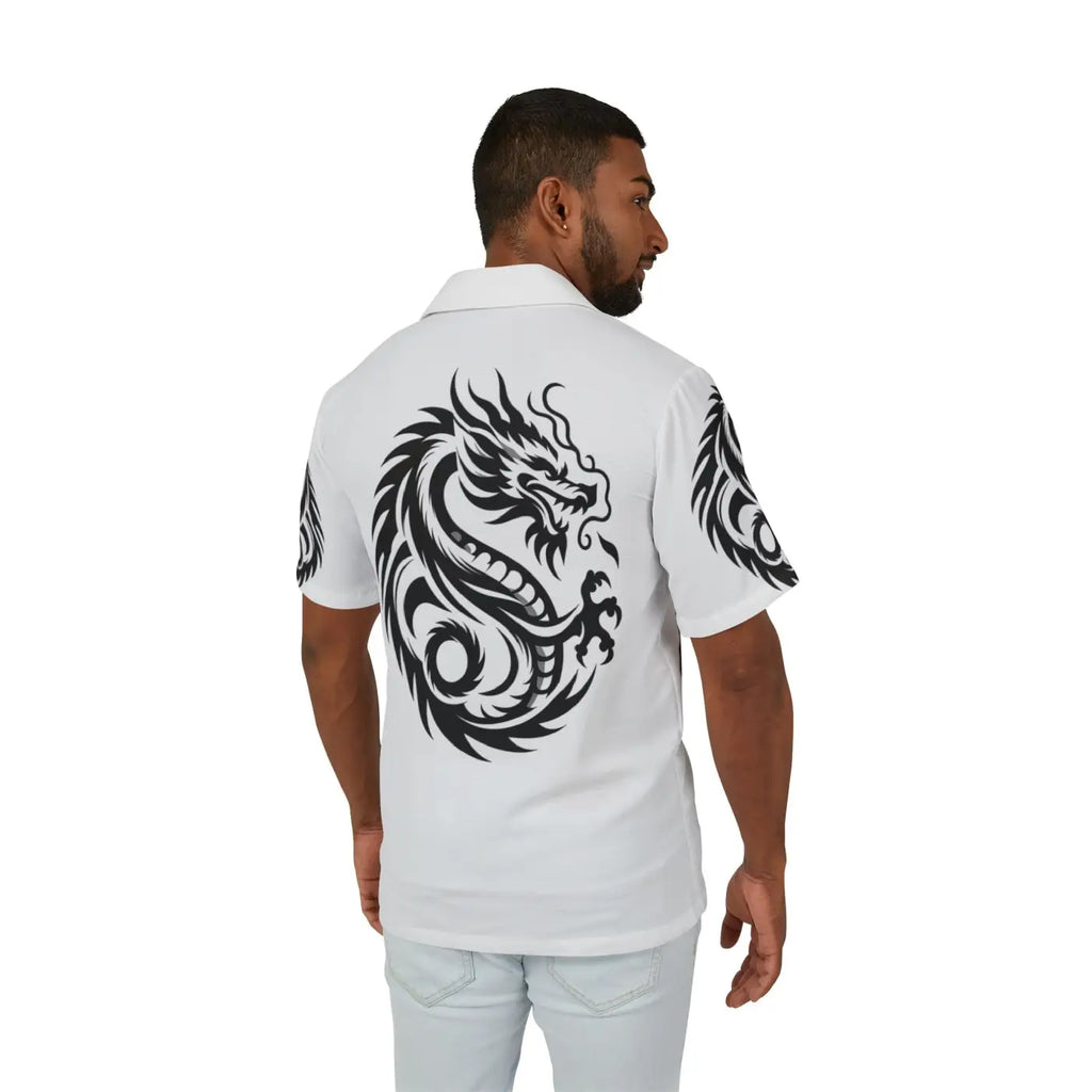 Dragon Print Hawaiian Camp Shirt – Summer Style - Dipaliz