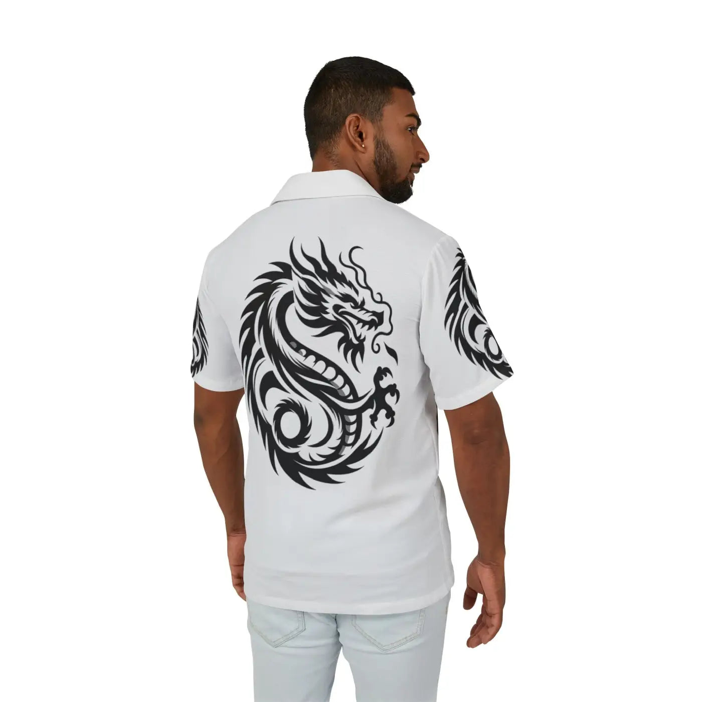 Dragon Print Hawaiian Camp Shirt – Summer Style - Dipaliz