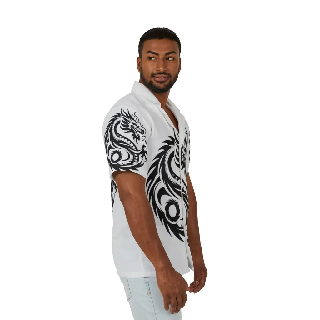 Dragon Print Hawaiian Camp Shirt – Summer Style - Dipaliz