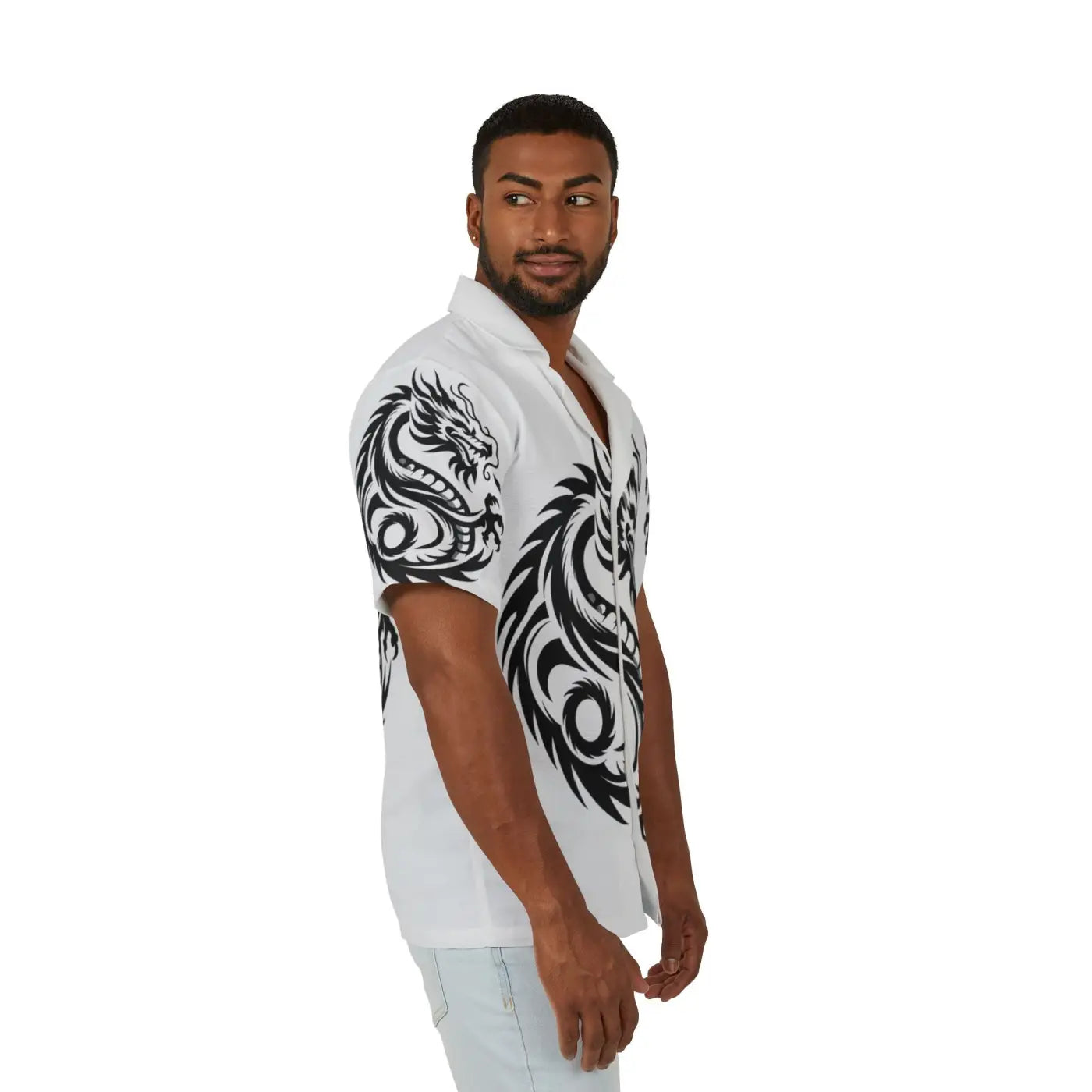 Dragon Print Hawaiian Camp Shirt – Summer Style - Dipaliz