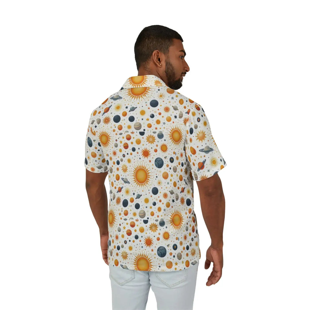 Celestial Hawaiian Shirt – Linen Texture - Dipaliz