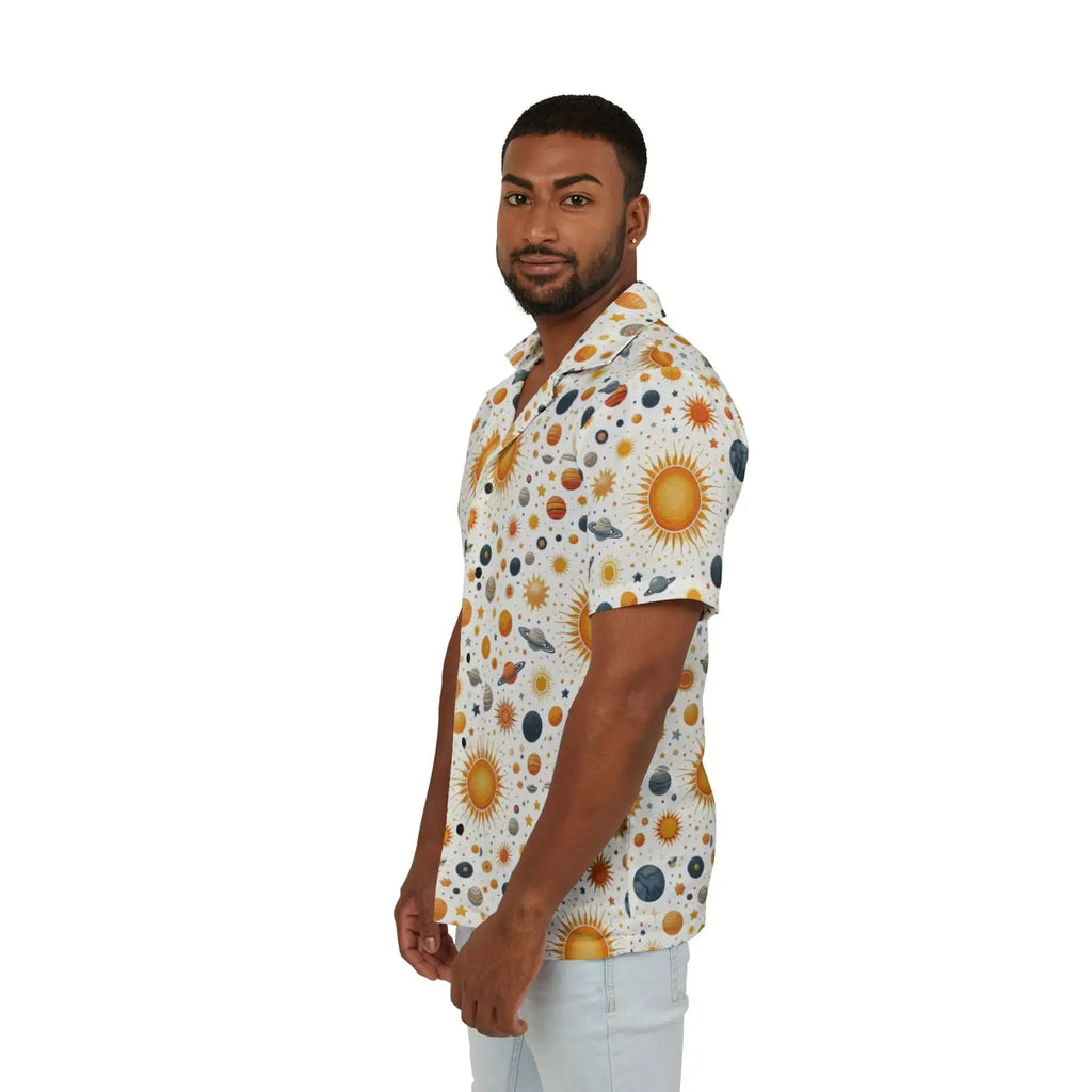 Celestial Hawaiian Shirt – Linen Texture - Dipaliz