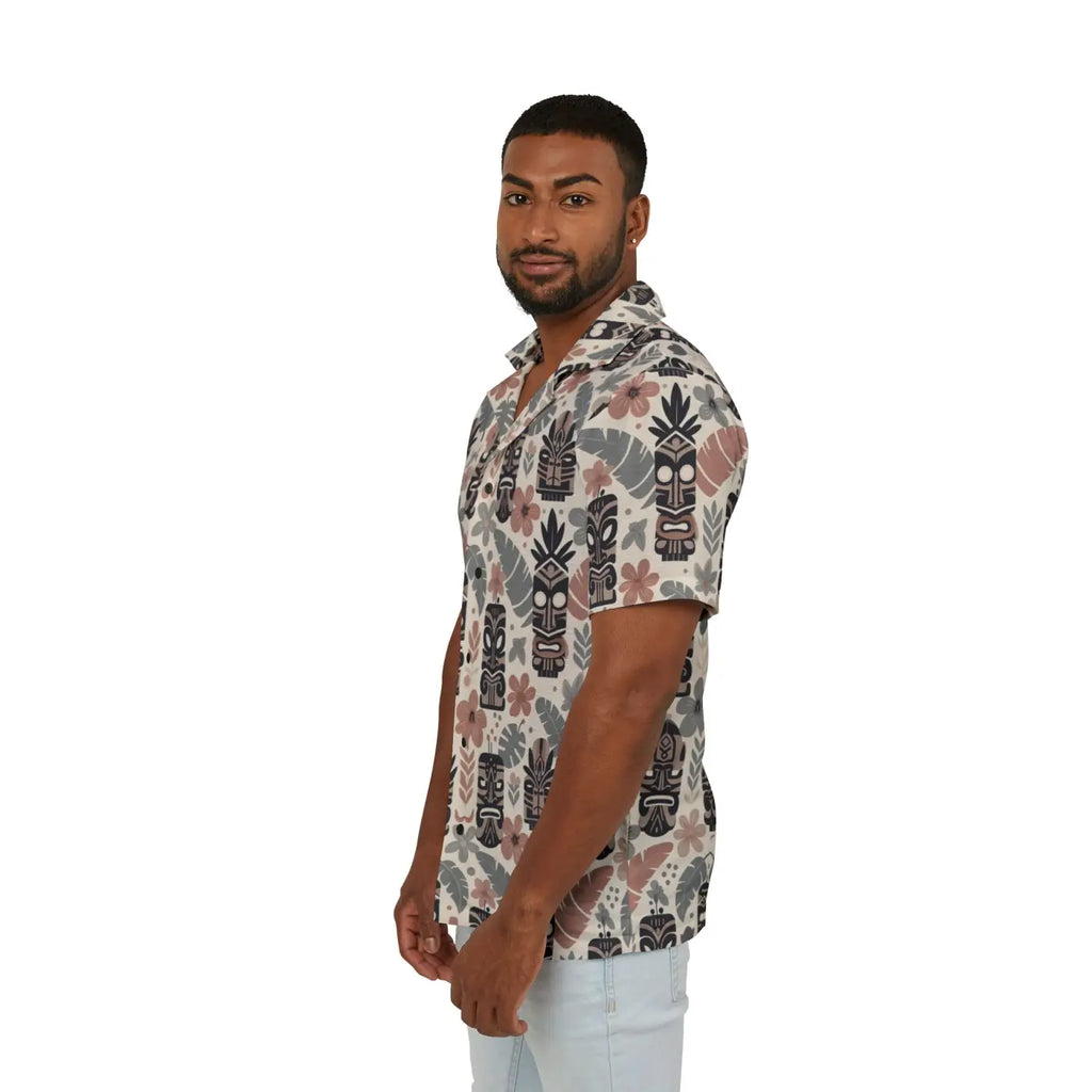 Vibrant Tiki Patterns Hawaiian Camp Shirt - Dipaliz