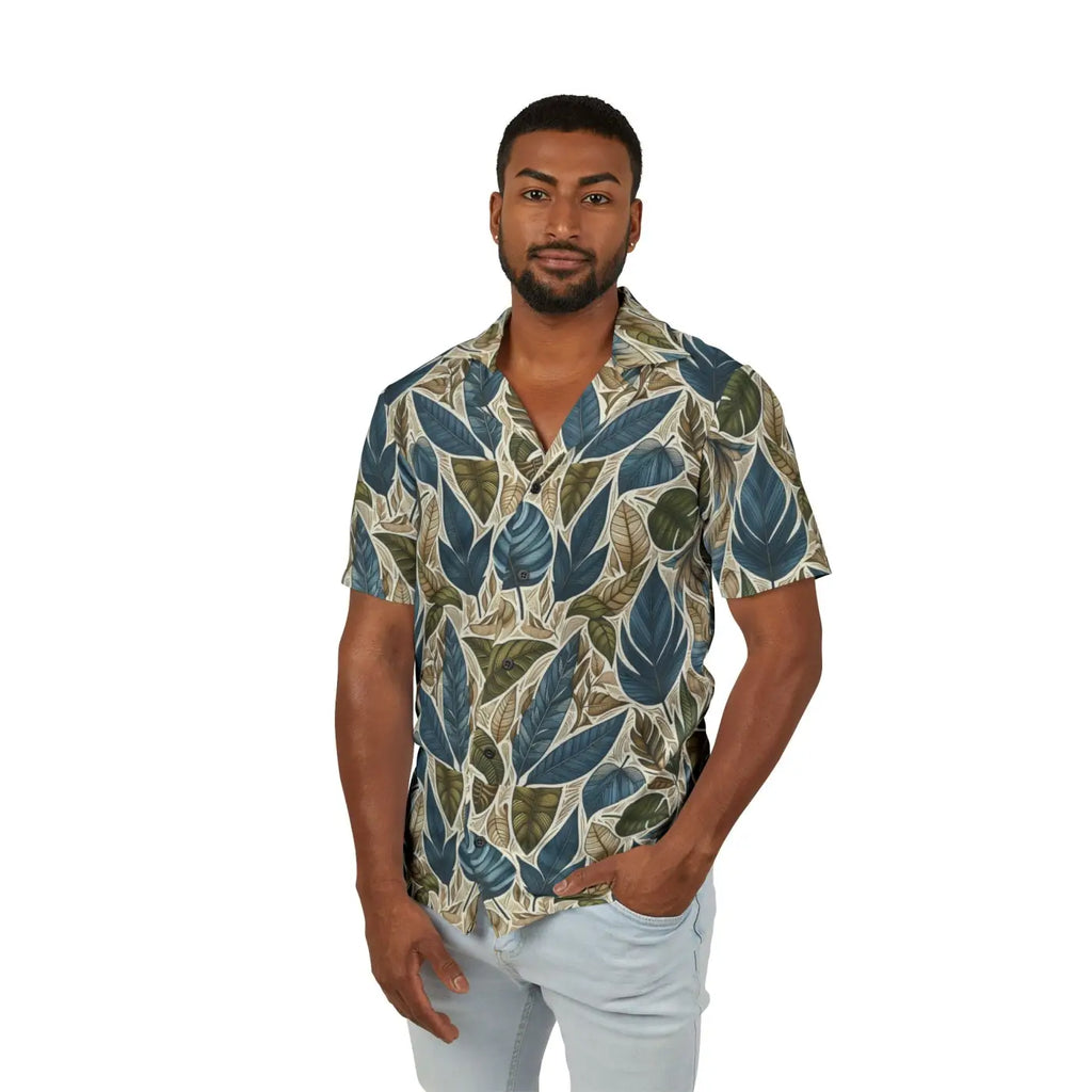 Tropical Leaf Hawaiian Camp Shirt – Summer - Dipaliz