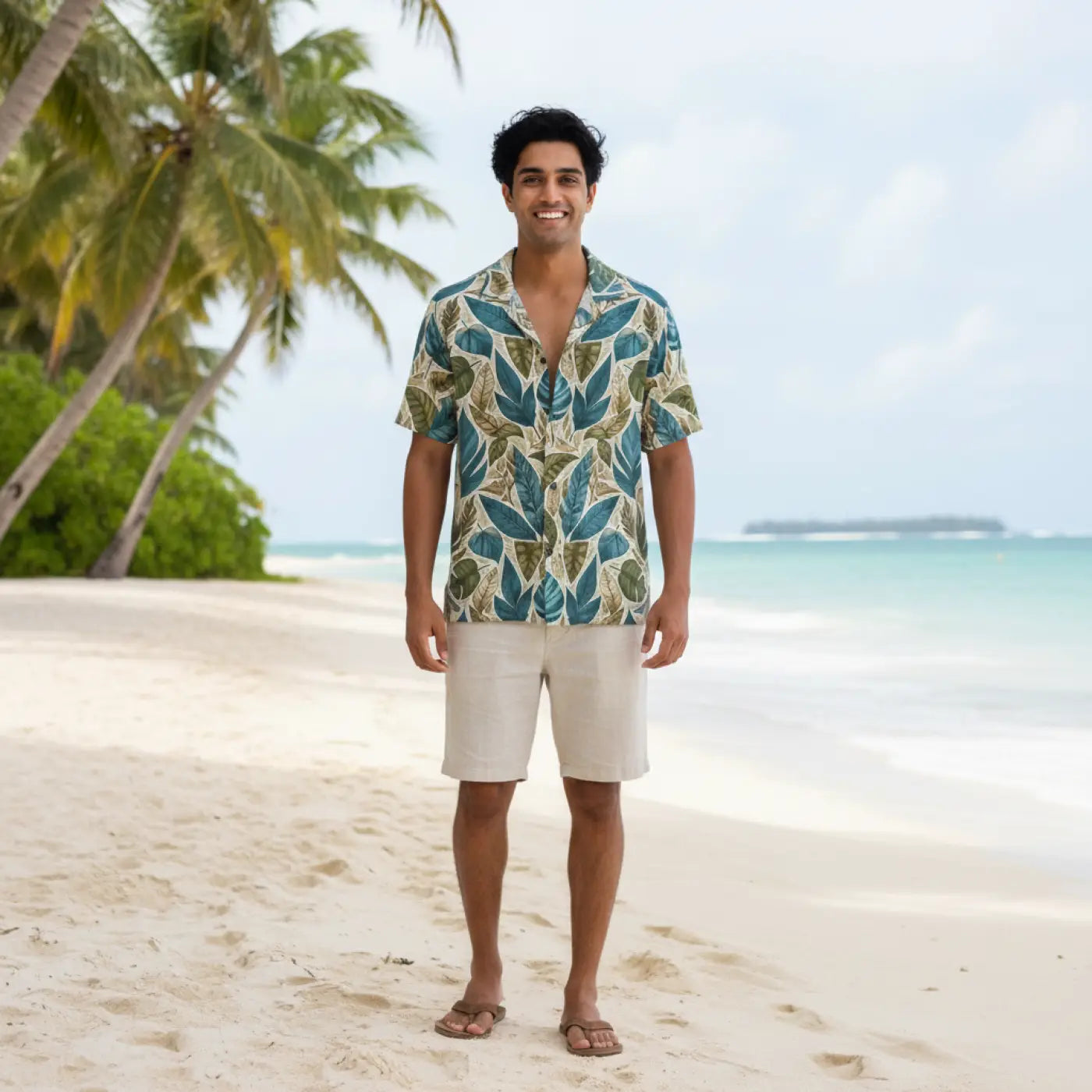 Tropical Leaf Hawaiian Camp Shirt – Summer - Dipaliz