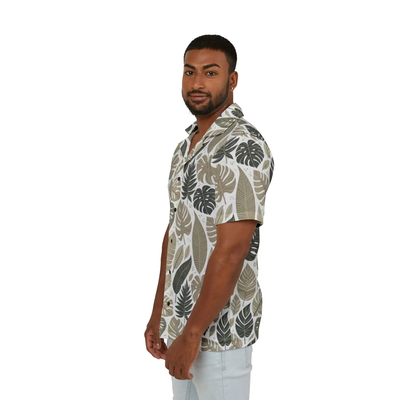 Vibrant Tropical Leaves Hawaiian Camp Shirt - Dipaliz