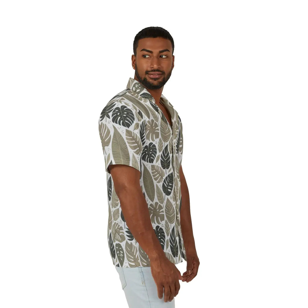 Vibrant Tropical Leaves Hawaiian Camp Shirt - Dipaliz