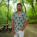 Hawaiian Camp Shirt – Palm Print Vacation - Dipaliz