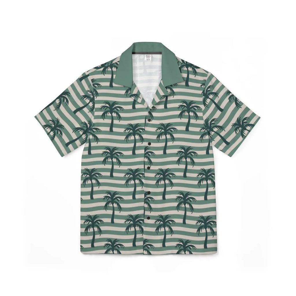 Hawaiian Camp Shirt – Palm Print Vacation - Dipaliz
