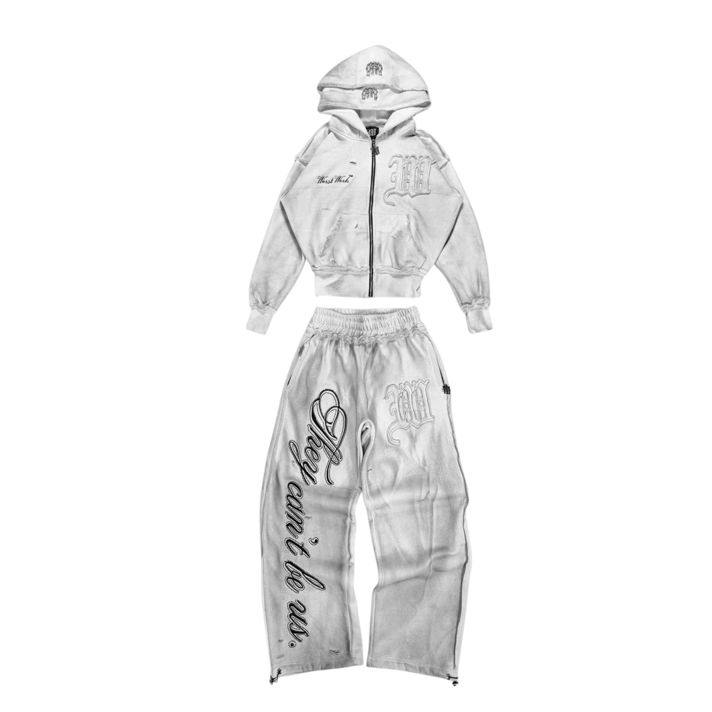 "DIRTY SNOW" CRYSTALIZED SWEATSUIT